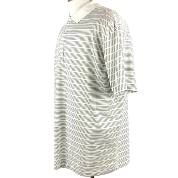 Nike Dri-fit White with Black Stripes Short Sleeve Golf Polo Shirt size X-Large - Picture 2 of 12